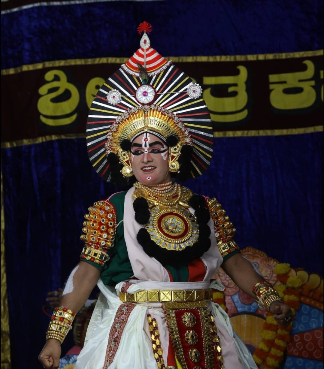 Sampath Kannath performing Yakshagana on stage